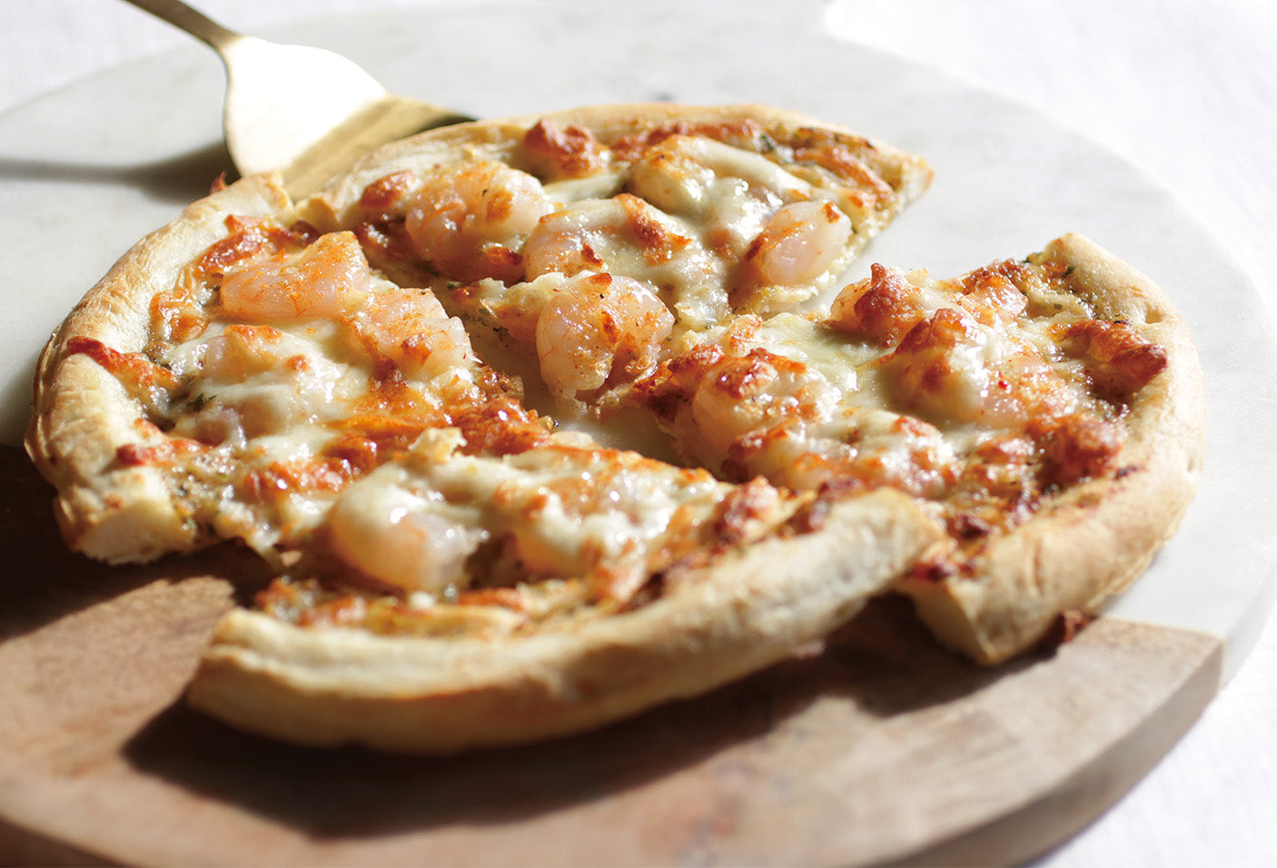 シェフの休日 ガーリックシュリンプのピザ